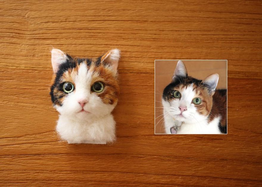 Japanese Artist Uses only Felted Wool to Makes Realistic and Mes