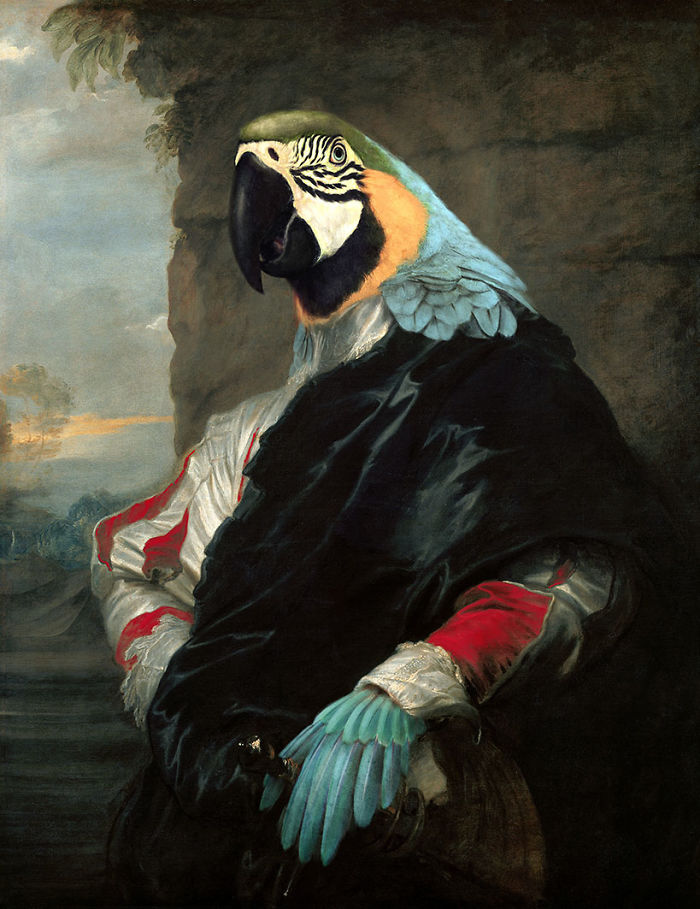 Markus Pilgrim; Artist Inserts Animals Characters Into Vintage Portraits Of Aristocrats