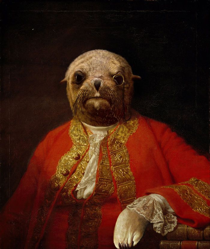 Markus Pilgrim; Artist Inserts Animals Characters Into Vintage Portraits Of Aristocrats