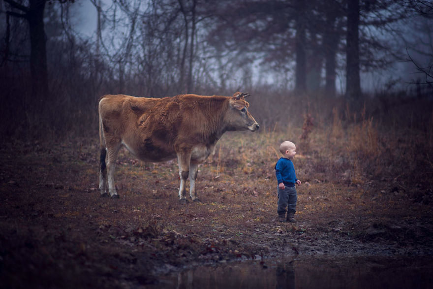 cow and kid