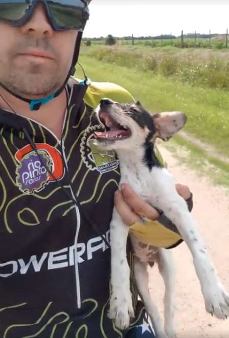 Cyclist Spots An Abandoned and Helpless Puppy On A Far Away Dirt Road