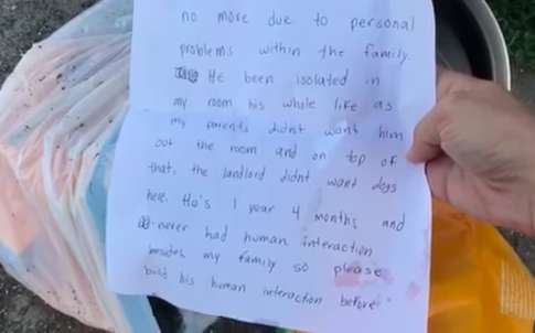 Dog Dumped While Tangled In His Leash Along With A Saddest Note