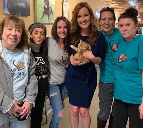 Man sees a kitten with a shoelace tied around its neck