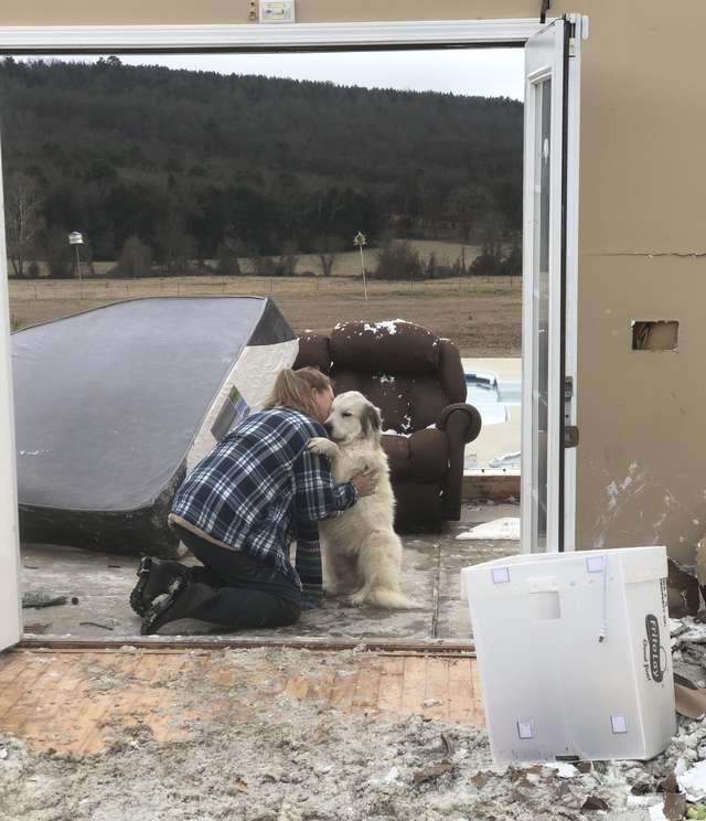Sweetest Reunion Of A Dog With Her Mom After Their Home Gets Destroyed by a Tornado